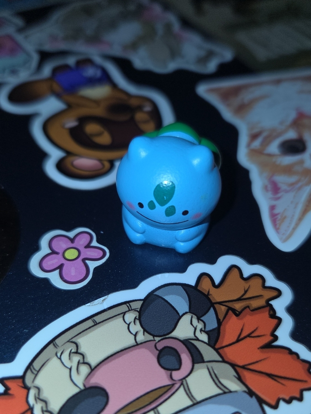 Pokemon Blue Tiny Bulbasaur Figure with Green Shell Accent